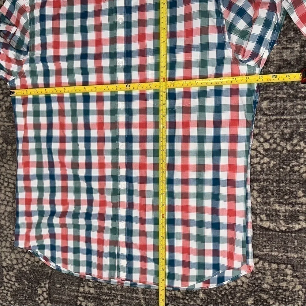 J. Crew NWT Men’s Size XL Red Green Blue White Gingham Plaid Button Down Shirt